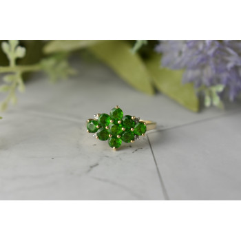 Sky Jewelry Золотое кольцо  с Изумрудом и Бриллиантами    *Очарование Изумруда*