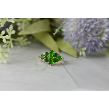 Sky Jewelry Золотое кольцо  с Изумрудом и Бриллиантами    *Очарование Изумруда*