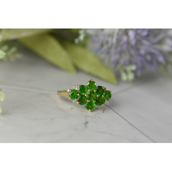 Sky Jewelry Золотое кольцо  с Изумрудом и Бриллиантами    *Очарование Изумруда*