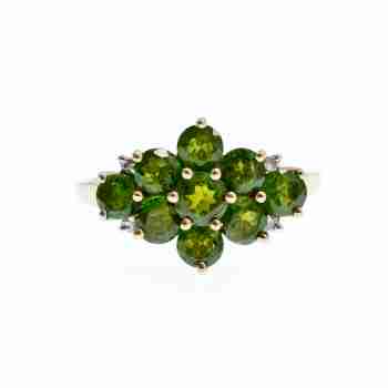 Sky Jewelry Золотое кольцо  с Изумрудом и Бриллиантами    *Очарование Изумруда*