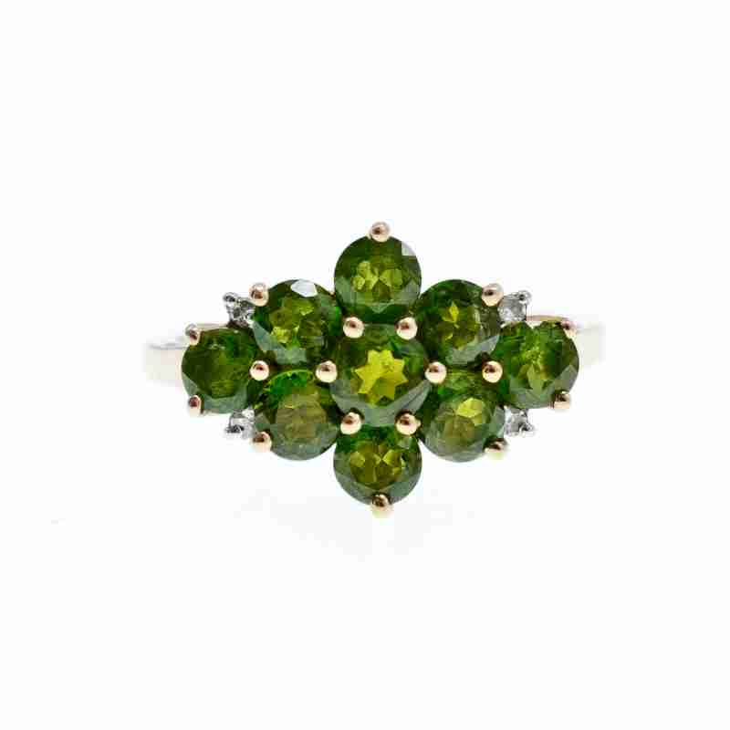 Sky Jewelry Золотое кольцо  с Изумрудом и Бриллиантами    *Очарование Изумруда*