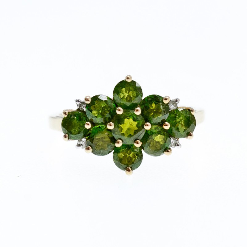 Sky Jewelry Золотое кольцо  с Изумрудом и Бриллиантами    *Очарование Изумруда*