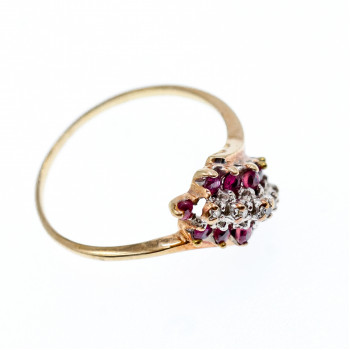 Sky Jewelry Золотое кольцо с Рубином  и Бриллиантами   *Рубиновая Сладость*