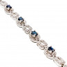 Sky Jewelry Серебряный браслет 925 пробы с темно-синим и бесцветным Сапфиром
