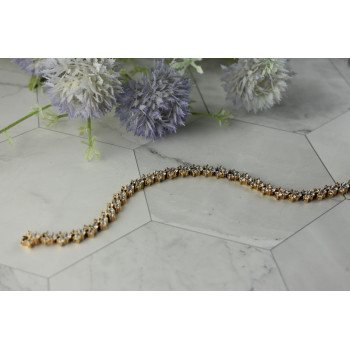 Sky Jewelry Серебряный браслет в позолоте  с Фианитами  *Блеск Алмазов