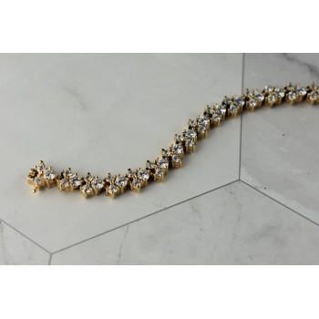 Sky Jewelry Серебряный браслет в позолоте  с Фианитами  *Блеск Алмазов