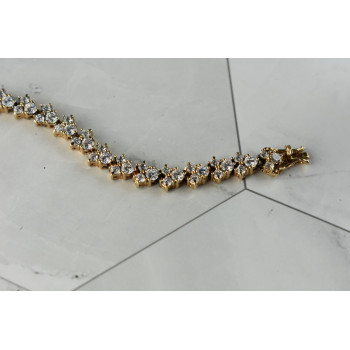 Sky Jewelry Серебряный браслет в позолоте  с Фианитами  *Блеск Алмазов