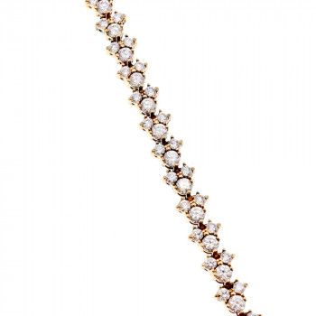 Sky Jewelry Серебряный браслет в позолоте  с Фианитами  *Блеск Алмазов