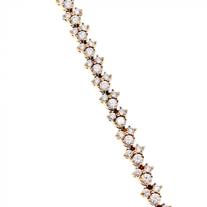 Sky Jewelry Серебряный браслет в позолоте  с Фианитами  *Блеск Алмазов