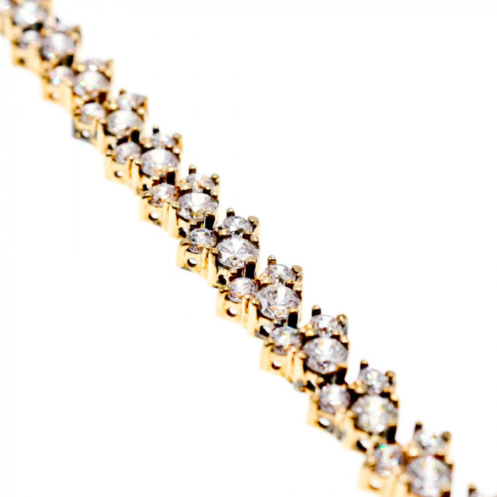 Sky Jewelry Серебряный браслет в позолоте  с Фианитами  *Блеск Алмазов