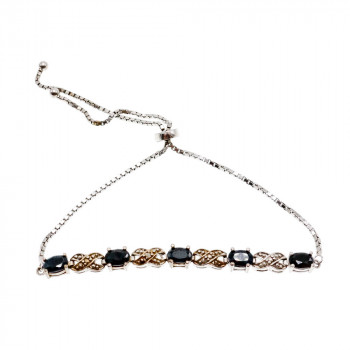 Sky Jewelry Серебряный браслет  925 пробы с камнями  Шпинель