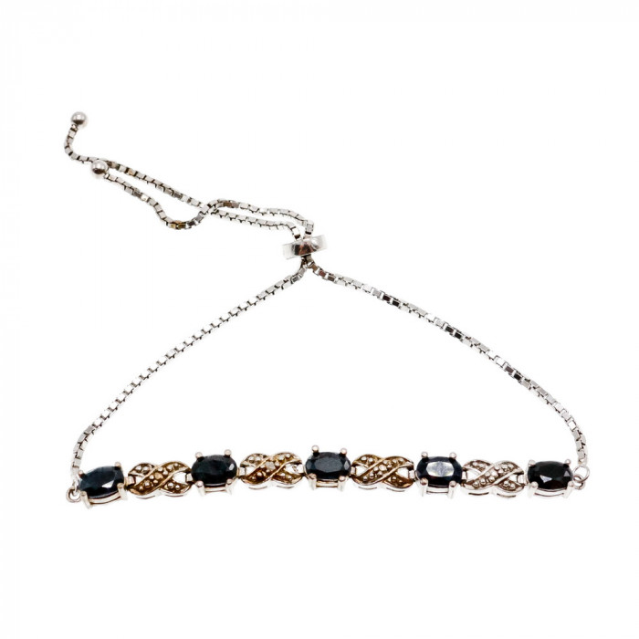 Sky Jewelry Серебряный браслет  925 пробы с камнями  Шпинель