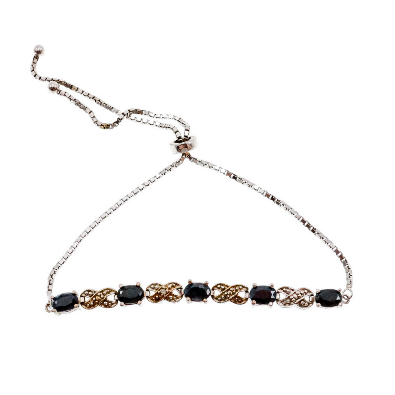 Sky Jewelry Серебряный браслет  925 пробы с камнями  Шпинель