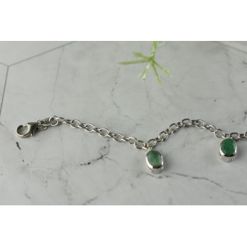 Sky Jewelry Серебряный браслет  925 проба с зеленым Жадеитом