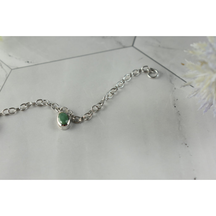 Sky Jewelry Серебряный браслет  925 проба с зеленым Жадеитом