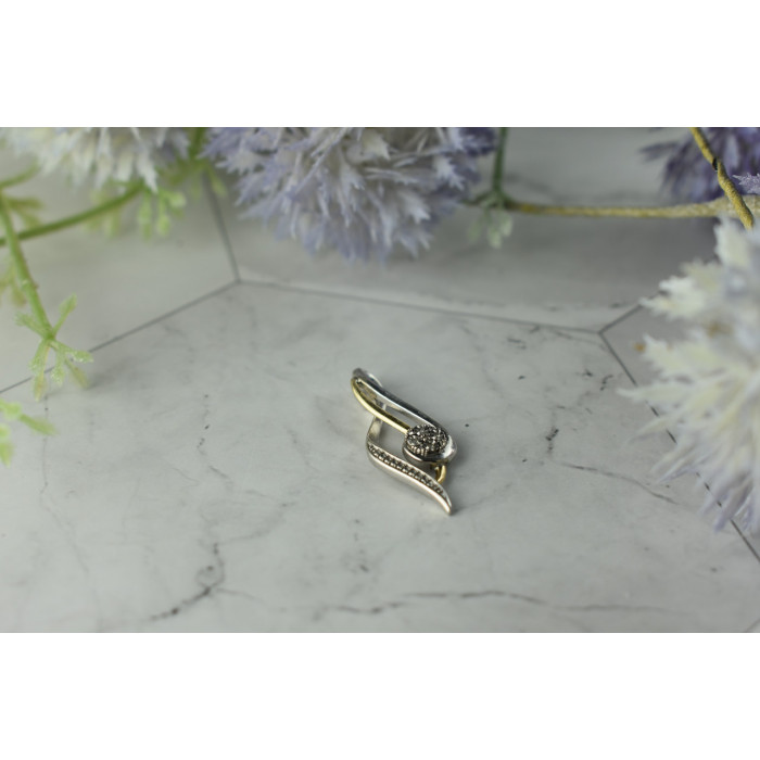 Sky Jewelry Серебряный кулон с Бриллиантами 925 проба со вставками  из золота 10К (417 проба)