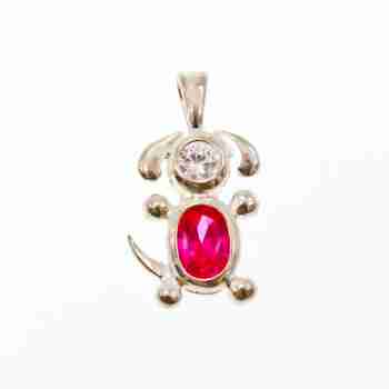 Sky Jewelry Серебряный кулон 925 пробы с Розовым Топазом и Фианитом