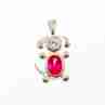 Sky Jewelry Серебряный кулон 925 пробы с Розовым Топазом и Фианитом