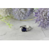 Sky Jewelry Серебряное кольцо с Сапфиром и Фианитами