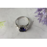 Sky Jewelry Серебряное кольцо с Сапфиром и Фианитами