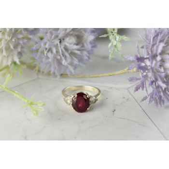 Sky Jewelry Серебряное кольцо с камнем Шпинель и фианитами