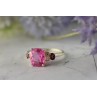 Sky Jewelry Серебряное кольцо с Морганитом и камнями Рубеллит