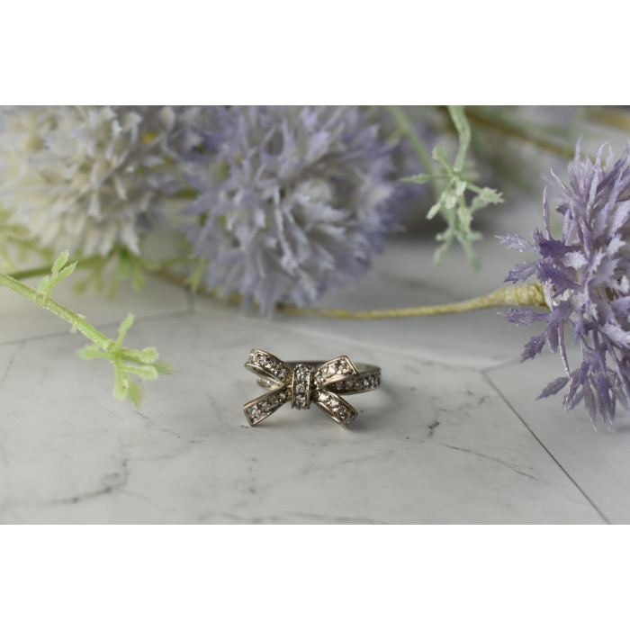 Sky Jewelry Серебряное кольцо с камнями Гошенит (берилл)  *Бантик*