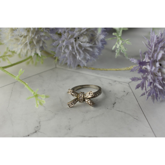 Sky Jewelry Серебряное кольцо с камнями Гошенит (берилл)  *Бантик*