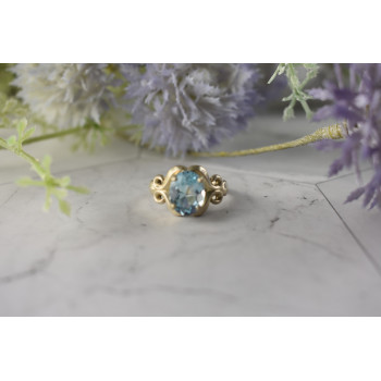 Sky Jewelry Винтажное Серебряное кольцо с голубым Топазом