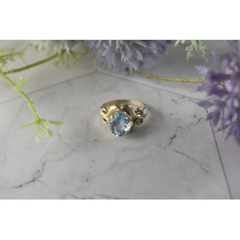 Sky Jewelry Винтажное Серебряное кольцо с голубым Топазом