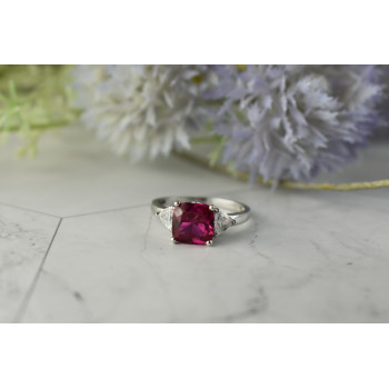 Sky Jewelry Серебряное кольцо 925 пробы с камнями Розовый Топаз и Гошенит (берилл)