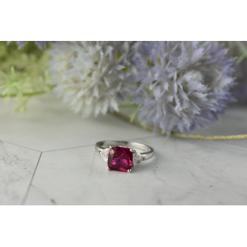 Sky Jewelry Серебряное кольцо 925 пробы с камнями Розовый Топаз и Гошенит (берилл)