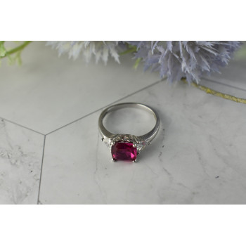 Sky Jewelry Серебряное кольцо 925 пробы с камнями Розовый Топаз и Гошенит (берилл)