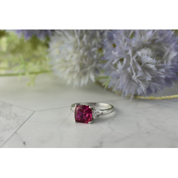 Sky Jewelry Серебряное кольцо 925 пробы с камнями Розовый Топаз и Гошенит (берилл)