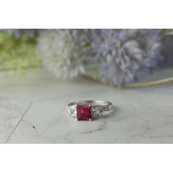 Sky Jewelry Серебряное кольцо с  Топазом и Фианитами 925 проба