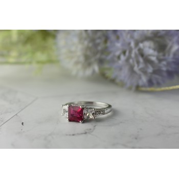 Sky Jewelry Серебряное кольцо с  Топазом и Фианитами 925 проба