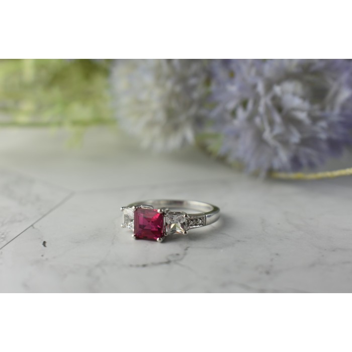 Sky Jewelry Серебряное кольцо с  Топазом и Фианитами 925 проба