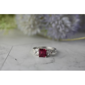 Sky Jewelry Серебряное кольцо с  Топазом и Фианитами 925 проба
