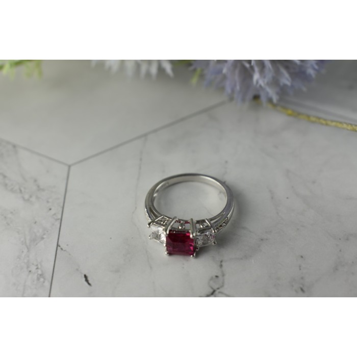 Sky Jewelry Серебряное кольцо с  Топазом и Фианитами 925 проба