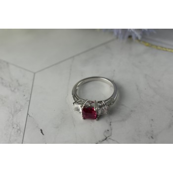Sky Jewelry Серебряное кольцо с  Топазом и Фианитами 925 проба