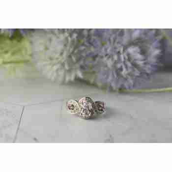 Sky Jewelry Серебряное кольцо с Морганитом и камнями Рубеллит и Кварц 925 проба