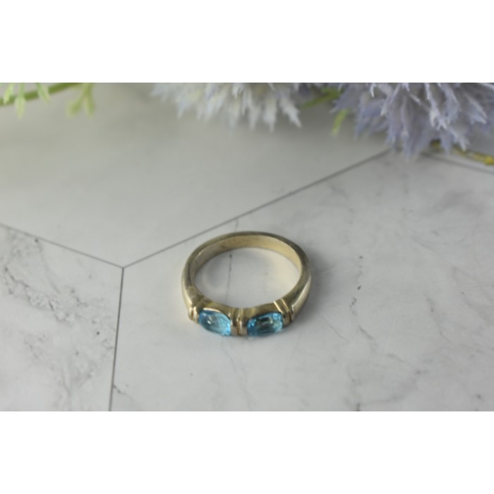 Sky Jewelry Серебряное кольцо с камнем Голубая Шпинель 925 проба