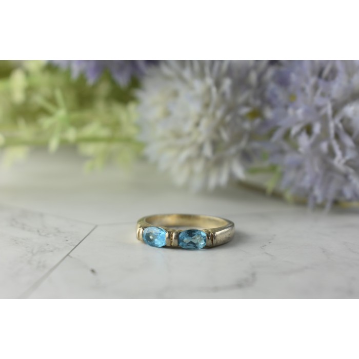 Sky Jewelry Серебряное кольцо с камнем Голубая Шпинель 925 проба