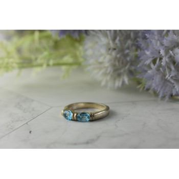 Sky Jewelry Серебряное кольцо с камнем Голубая Шпинель 925 проба