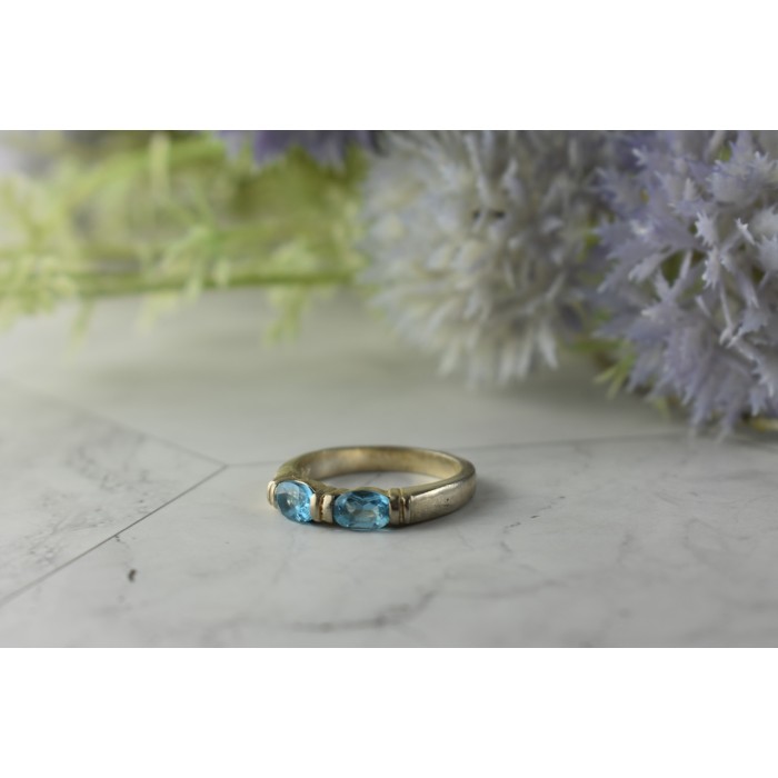 Sky Jewelry Серебряное кольцо с камнем Голубая Шпинель 925 проба