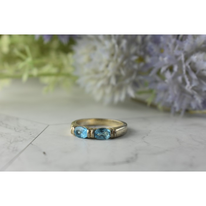 Sky Jewelry Серебряное кольцо с камнем Голубая Шпинель 925 проба