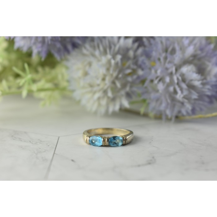 Sky Jewelry Серебряное кольцо с камнем Голубая Шпинель 925 проба