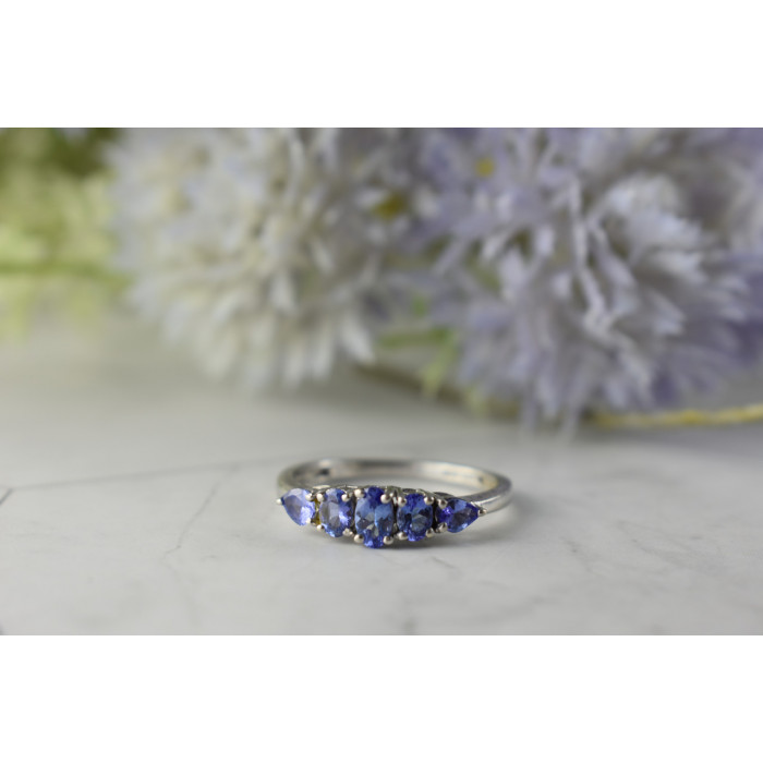 Sky Jewelry Серебряное кольцо с Танзанитом 925 проба
