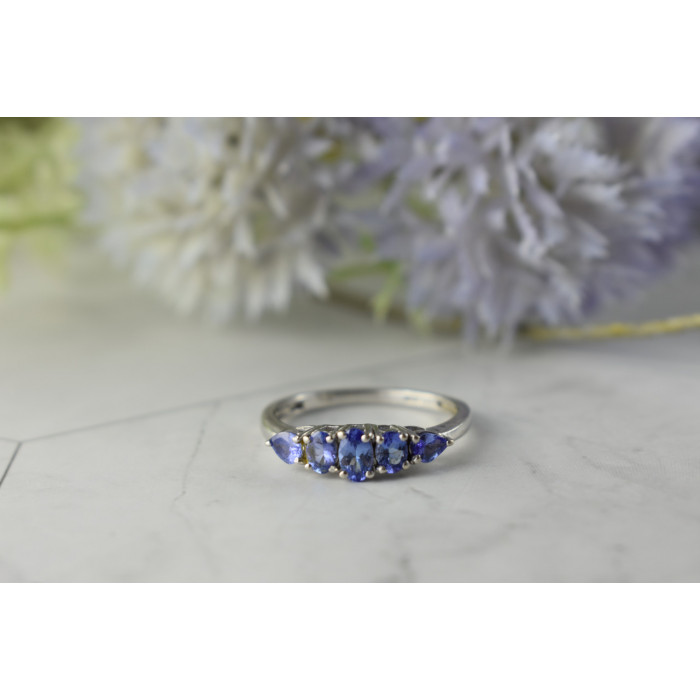 Sky Jewelry Серебряное кольцо с Танзанитом 925 проба