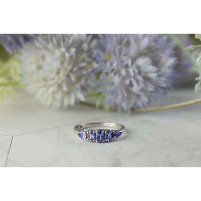 Sky Jewelry Серебряное кольцо с Танзанитом 925 проба